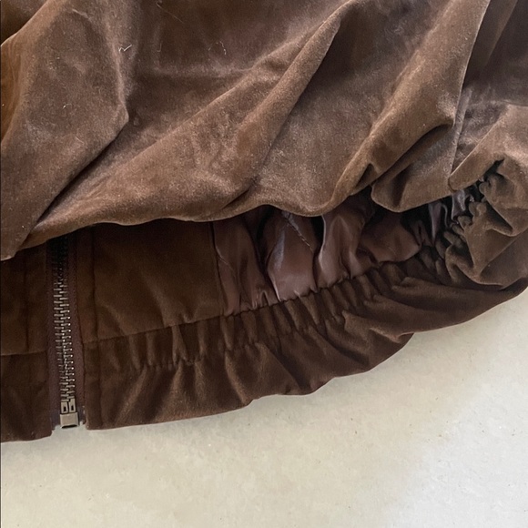 Petal & Pup Chocolate Brown Faux Suede Bomber Jacket # - Picture 9 of 11